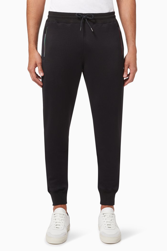 

Signature Stripe Joggers in Cotton, Black