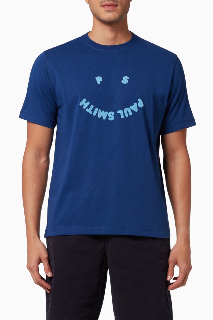 

Happy T-shirt in Organic Cotton Jersey, Blue