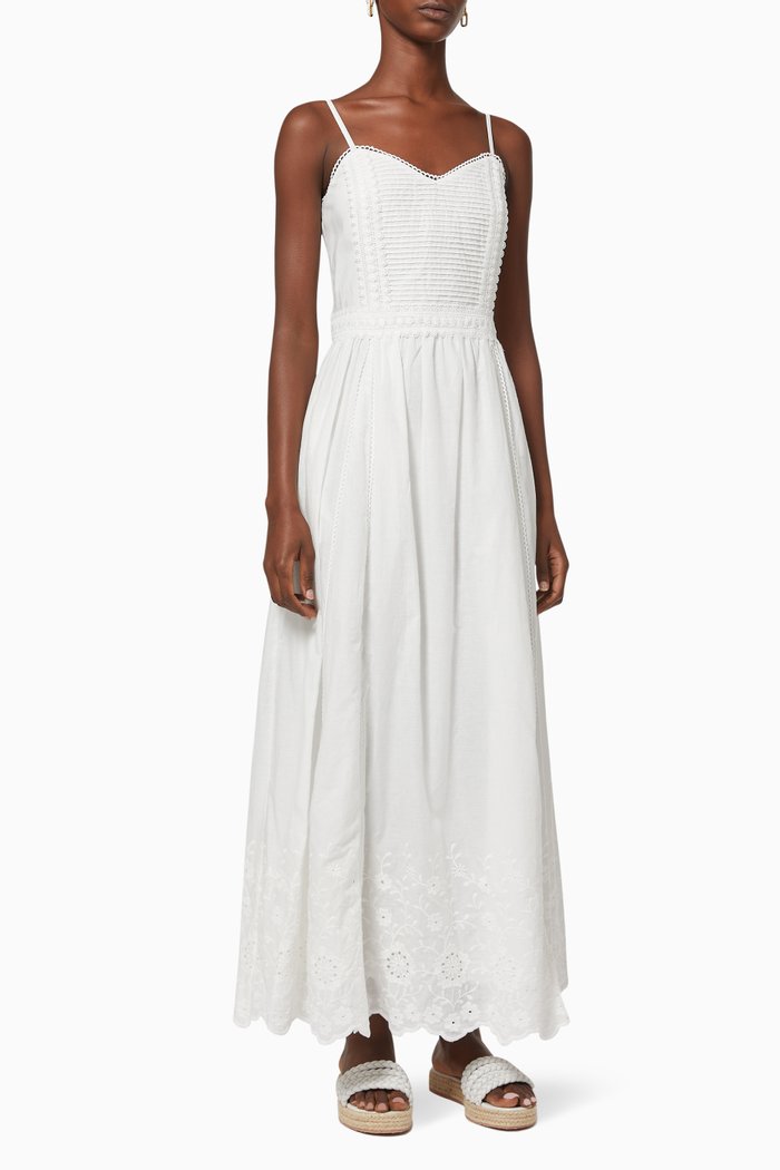 

Isabella Maxi Dress in Cotton, Neutral