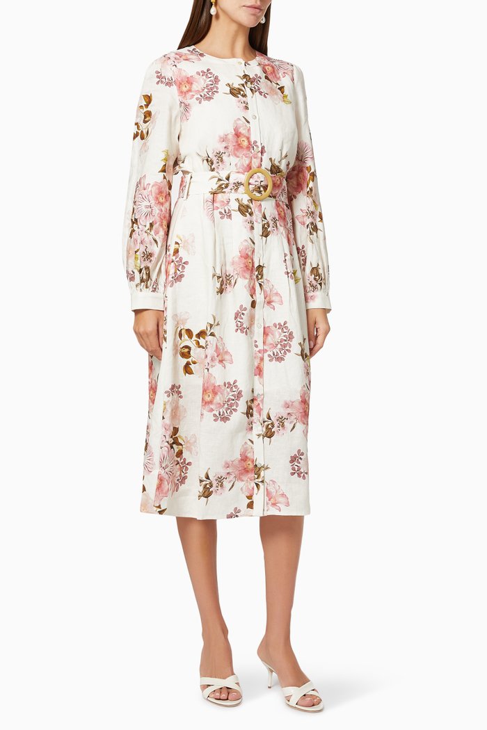 

Audrey Shirt Dress in Cotton, White