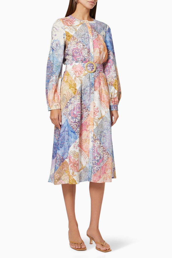 

Audrey Shirt Dress in Cotton, Blue