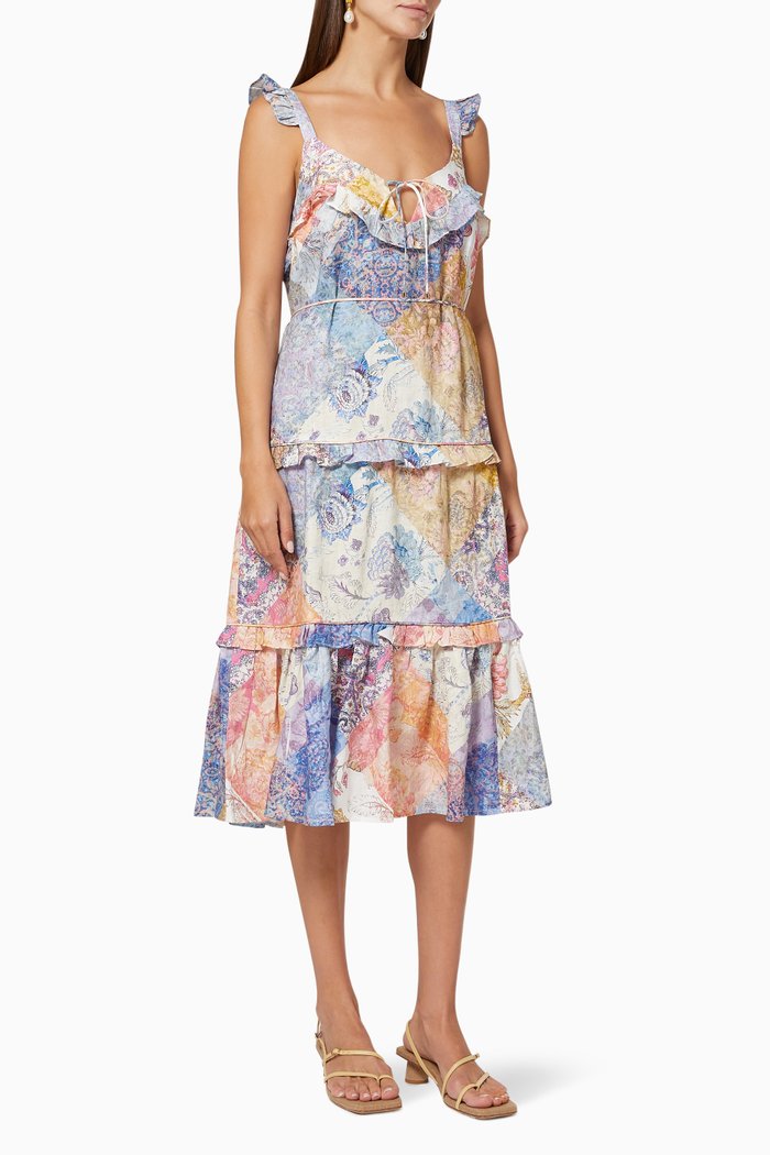 

Audrey Swing Dress in Cotton, Blue