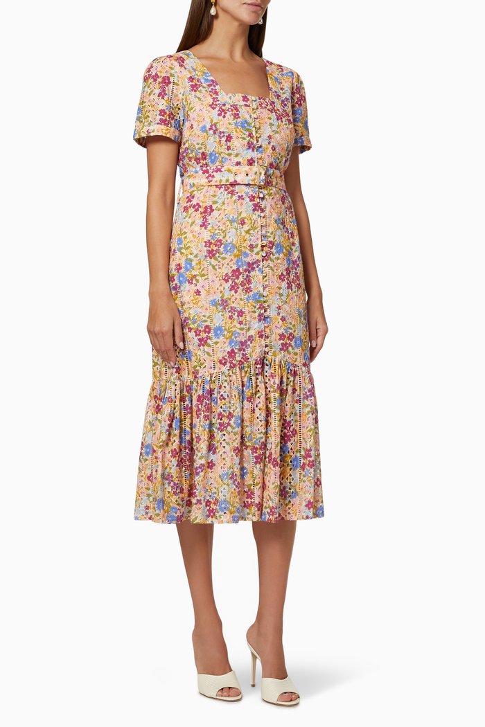 

Eliza Midi Dress in Cotton, Pink