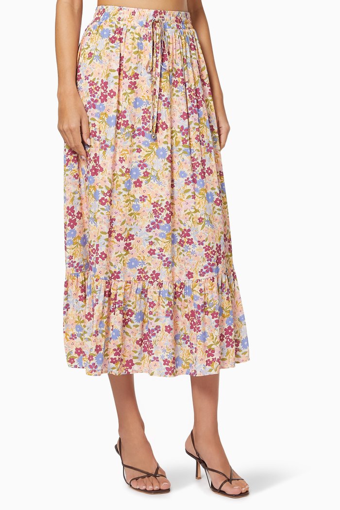 

Mia Midi Skirt in Viscose, Pink