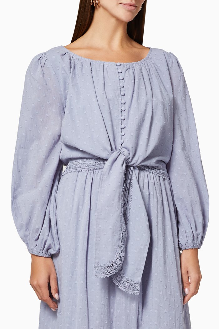 

Mia Crop Top in Cotton, Blue