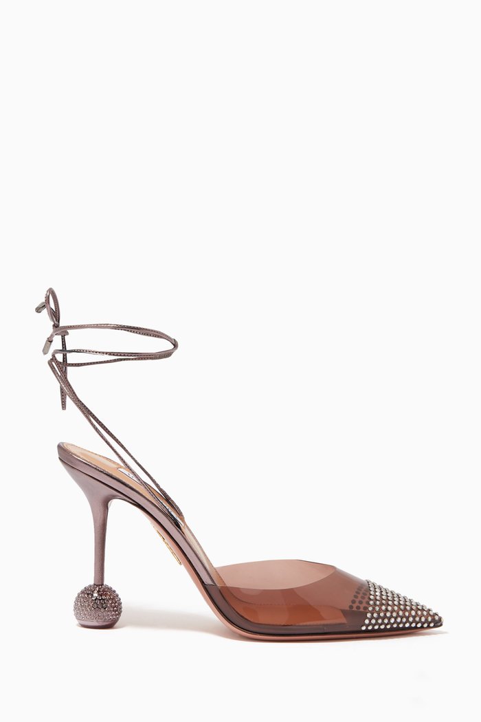 

Nights Pumps 95 in Mirrored Leather & PVC, Silver