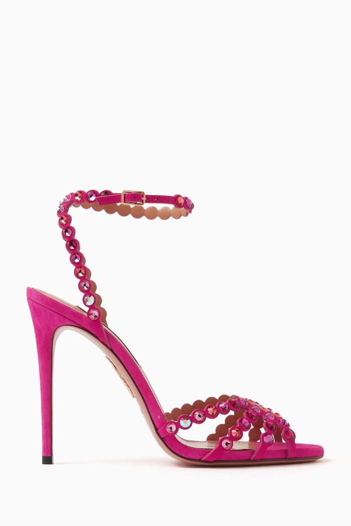 

Tequila 105 Crystal Embellished Sandals in Suede, Pink