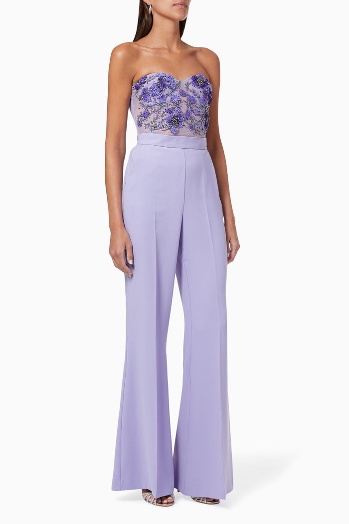 

Divisible Jumpsuit in Sequin Bead Tulle & Crêpe, Purple