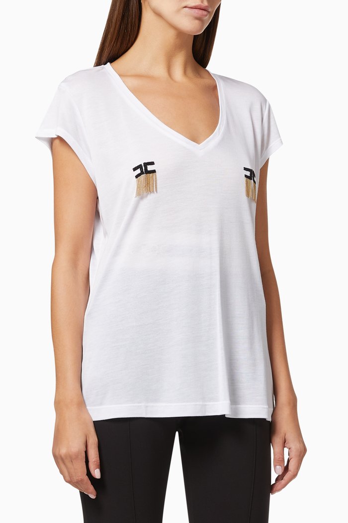 Logo T-shirt in Modal Jersey, White