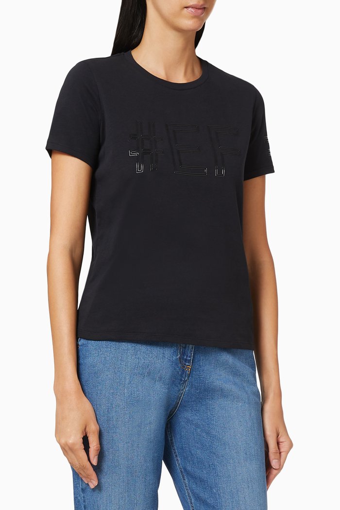 

#EF Hashtag T-shirt in Cotton, Black