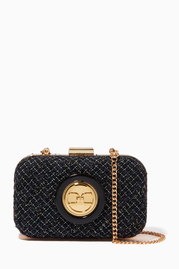 

Mini Clutch Bag in Tweed, Black