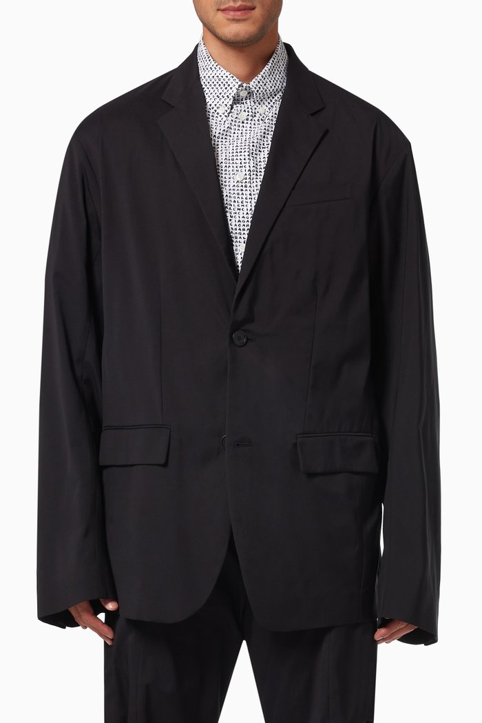 

Tailored Jacket in Stretch Technical Crêpe, Black