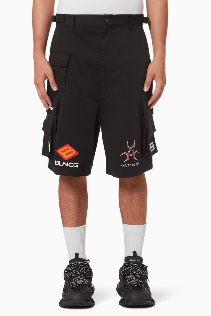 

Gamer Shorts in Stretch Cotton Gabardine, Black