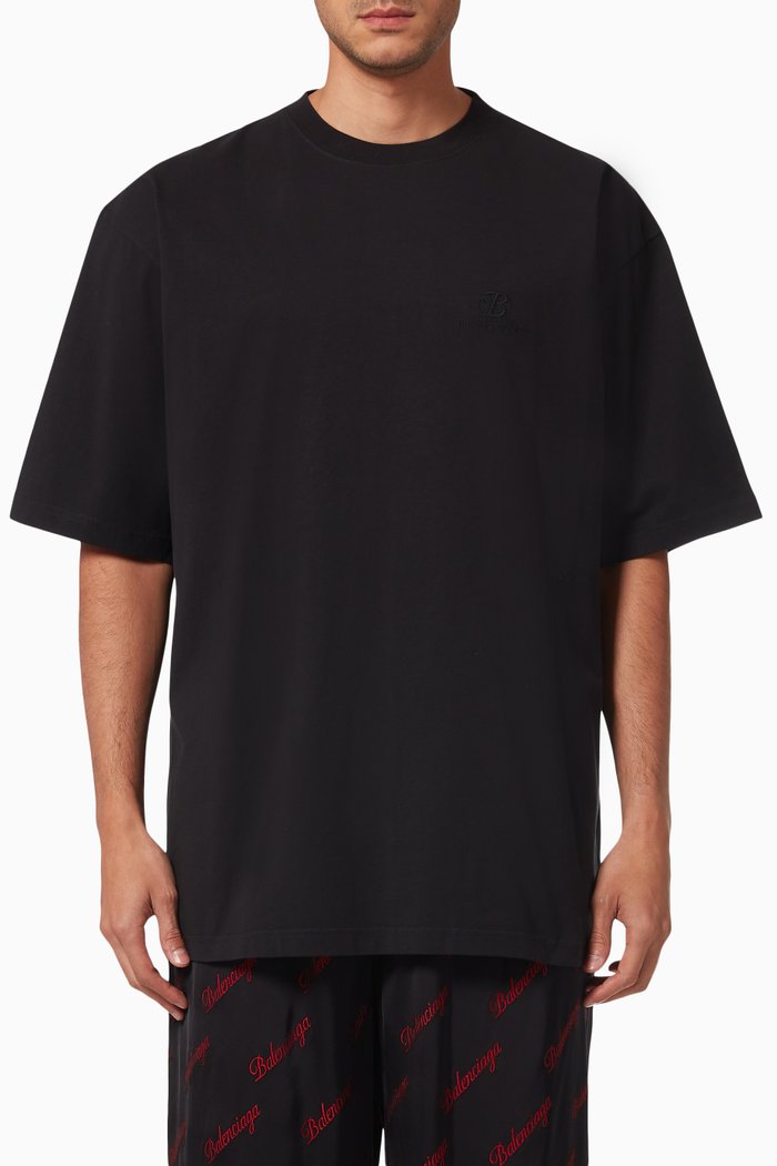 Resort Large Fit T-shirt in Organic Light Jersey, Black