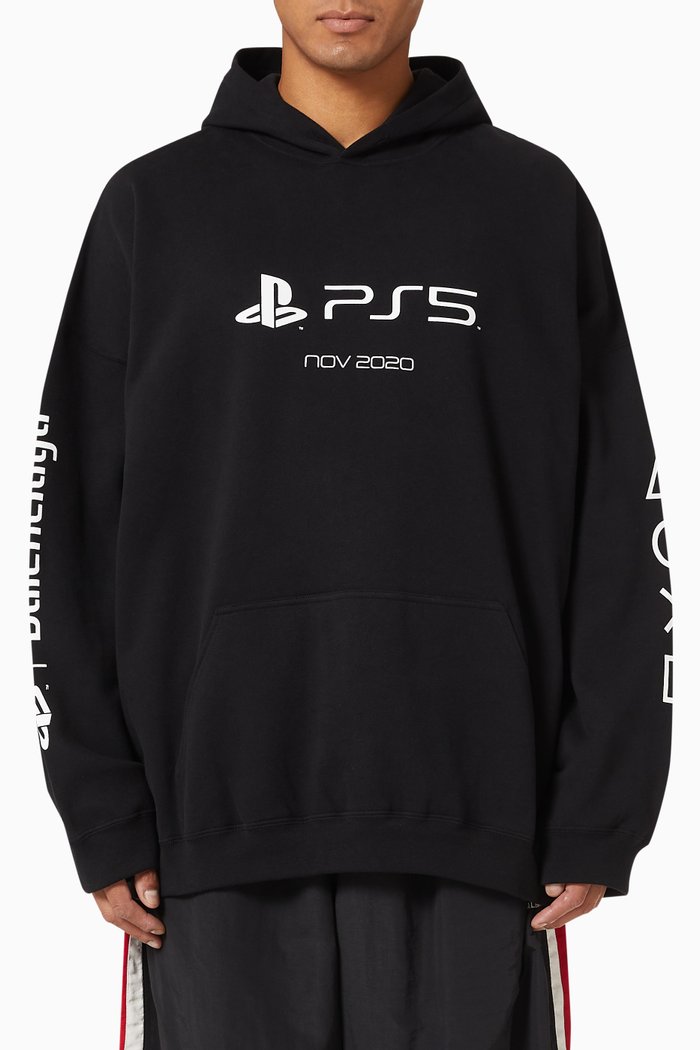 

Playstation Hoodie in Cotton, Black