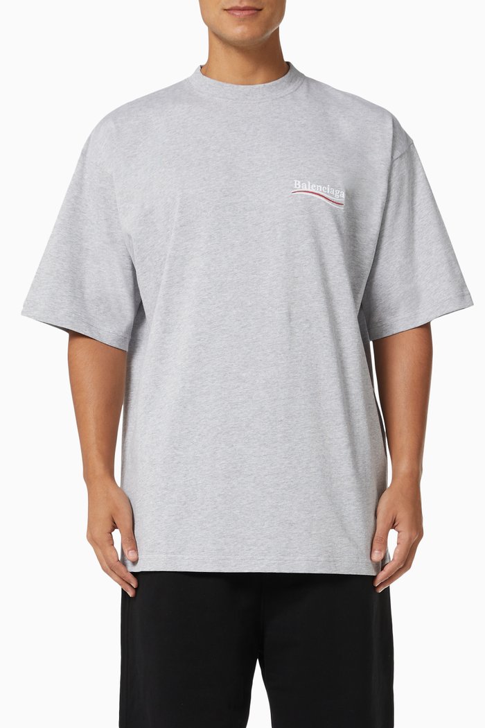 

Political Campaign T-shirt in Vintage Jersey, Grey