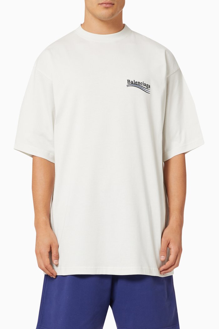 

Political Campaign T-shirt in Vintage Jersey, White