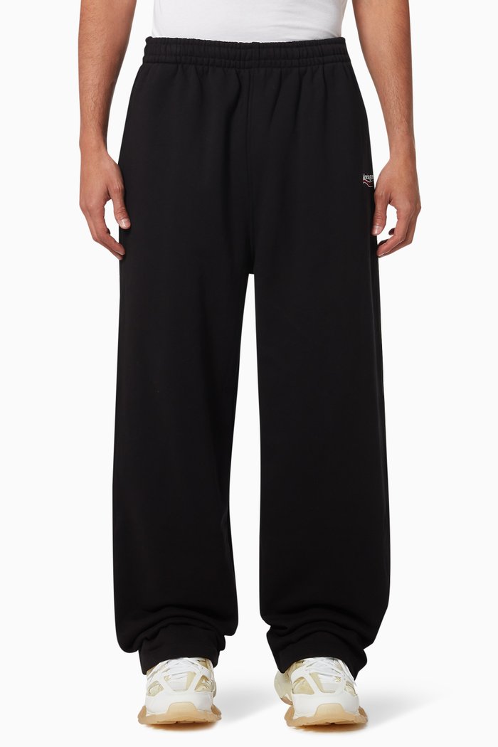 

Political Campaign Jogging Pants in Curly Fleece, Black
