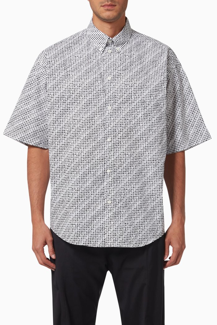 

Archive Letters Large Fit Shirt in Cotton Poplin, White