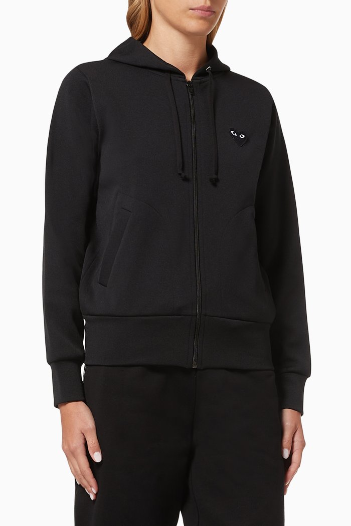 

Double Heart Sweatshirt in Cotton Terry, Black