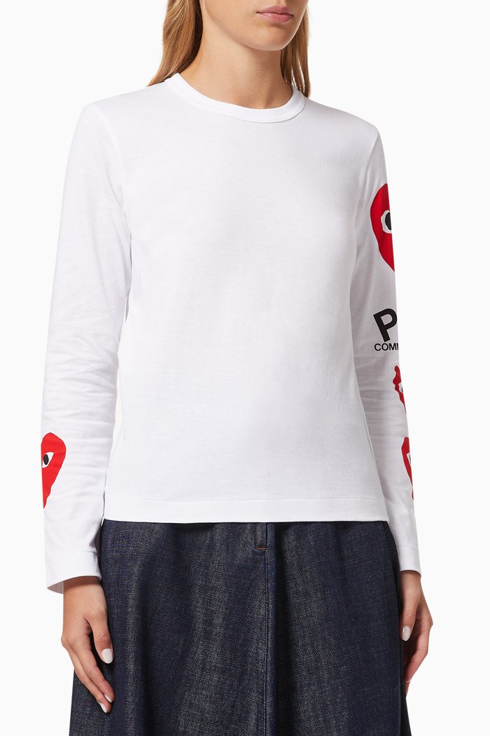 

Hearts T-shirt in Cotton, White