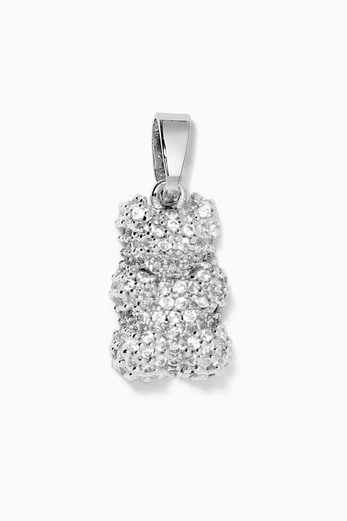 

Nostalgia Pave Bear Pendant in Silver Plating