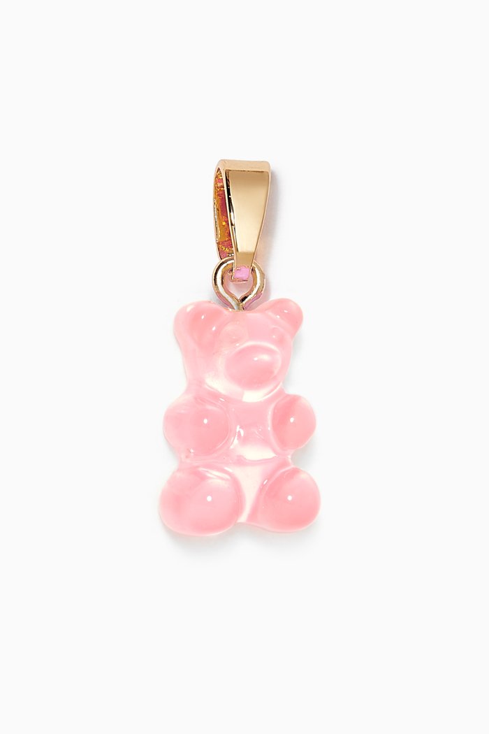 

Nostalgia Bear Pendant in 18kt Gold Plating & Resin, Pink