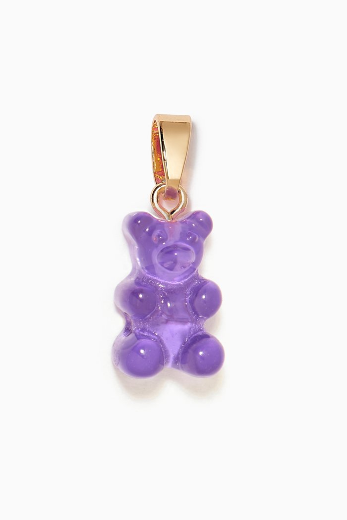 

Nostalgia Bear Pendant in 18kt Gold Plating & Resin, Purple
