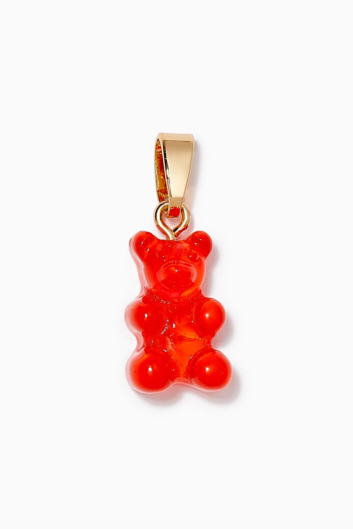 

Nostalgia Bear Pendant in 18kt Gold Plating & Resin, Red