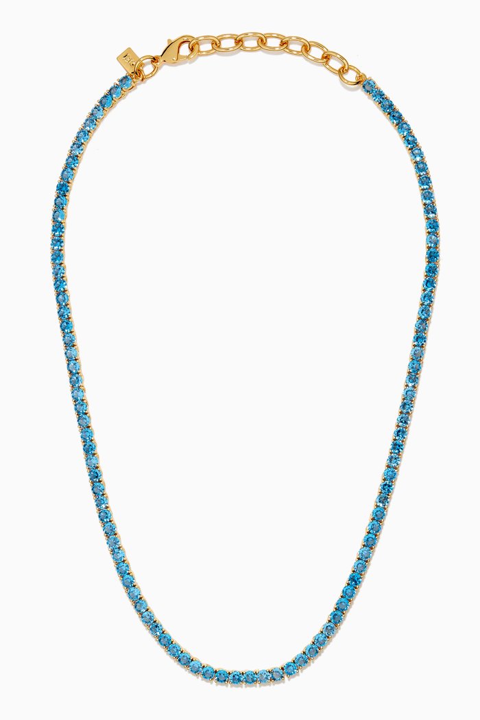 Serena Necklace in 18kt Gold Plating, Blue