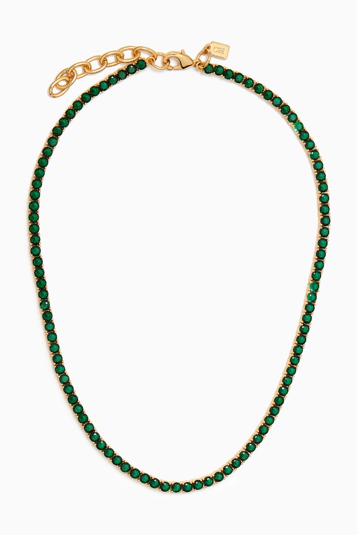 

Serena Necklace in 18kt Gold Plating, Green