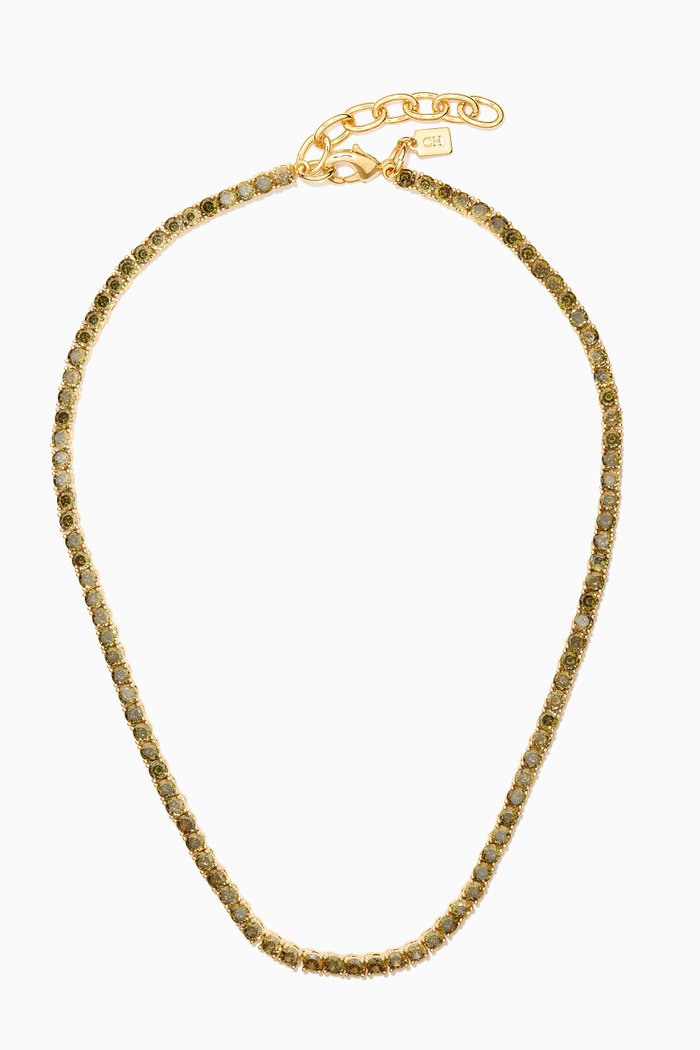 

Serena Necklace in 18kt Gold Plating, Green