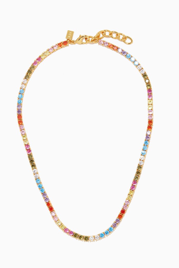 Serena Necklace in 18kt Gold Plating, Multicolour