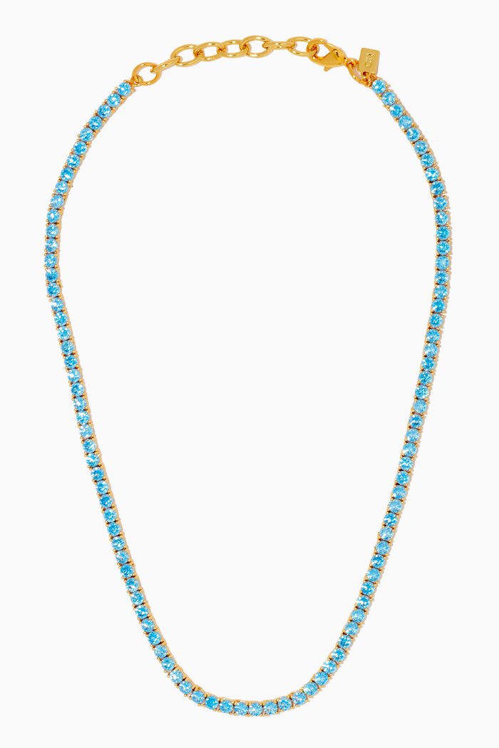 Serena Necklace in 18kt Gold Plating, Blue