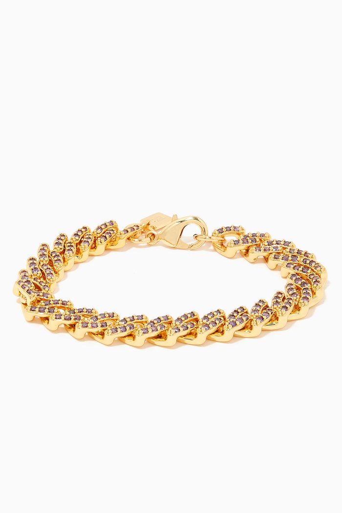 

Mexican Chain Bracelet in 18kt Gold Plating, Purple