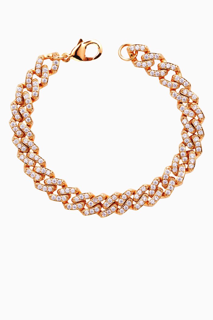 

Mexican Chain Bracelet in 18kt Gold Plating, White