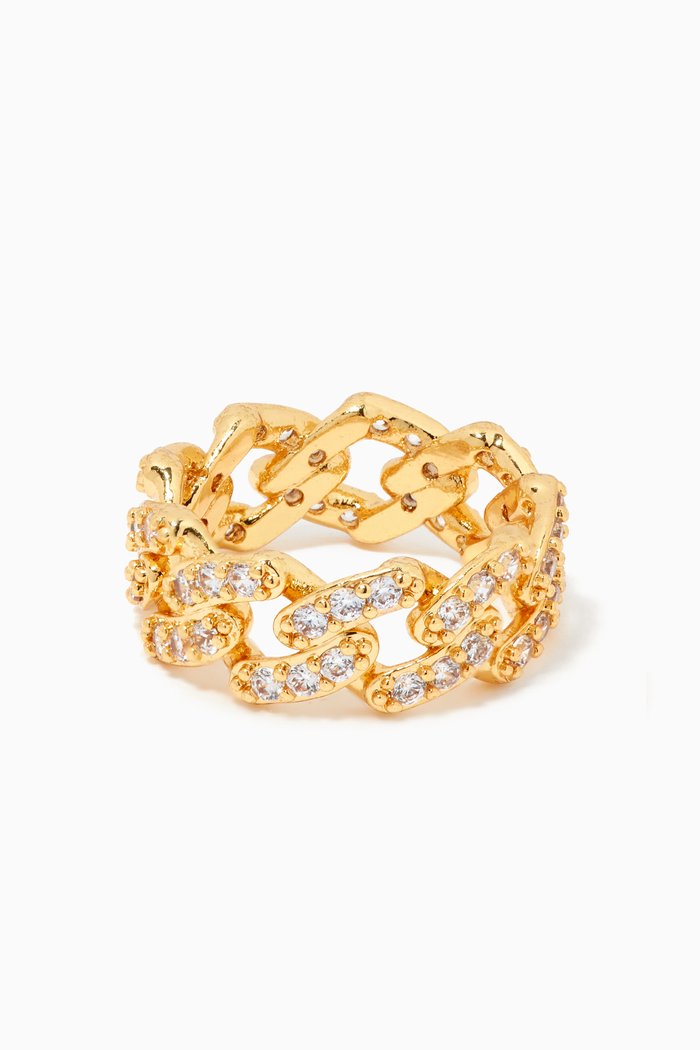 

Mexican Chain Ring in 18kt Gold Plating, White