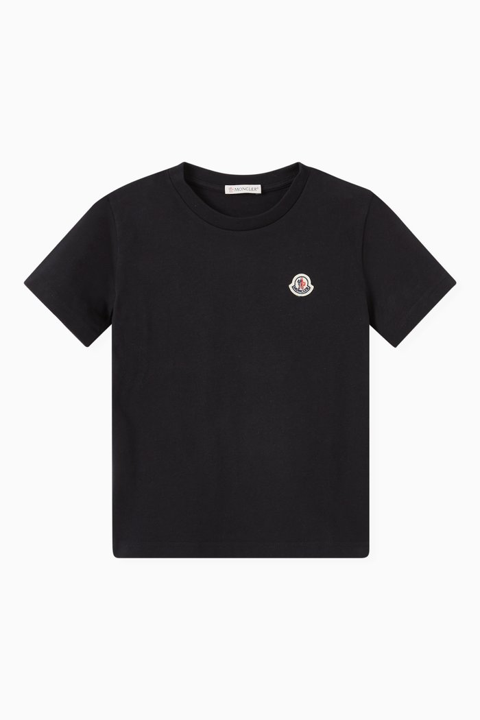 

Felt Logo T-shirt in Cotton Jersey, Black