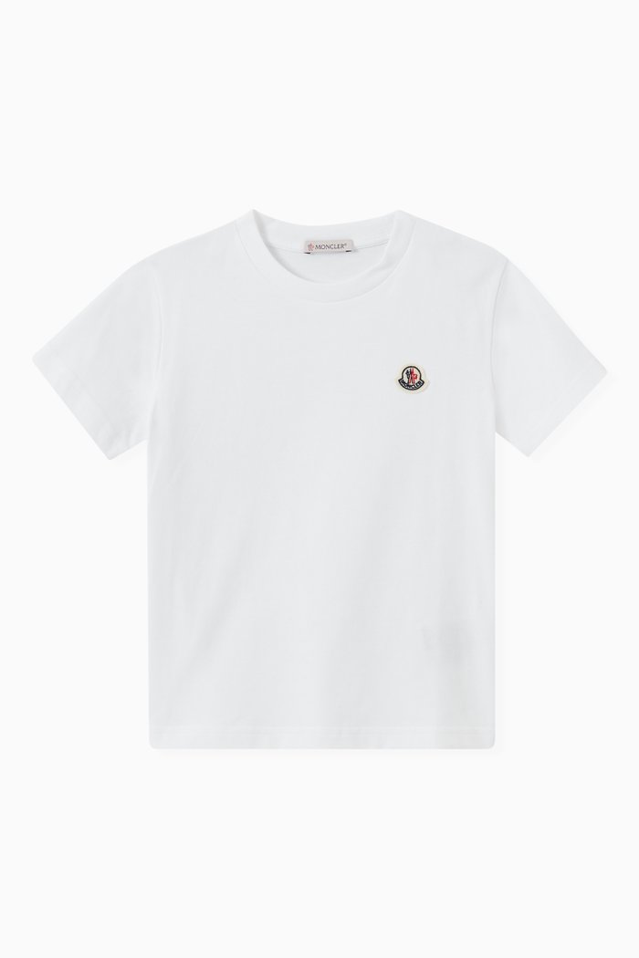 

Felt Logo T-shirt in Cotton Jersey, White