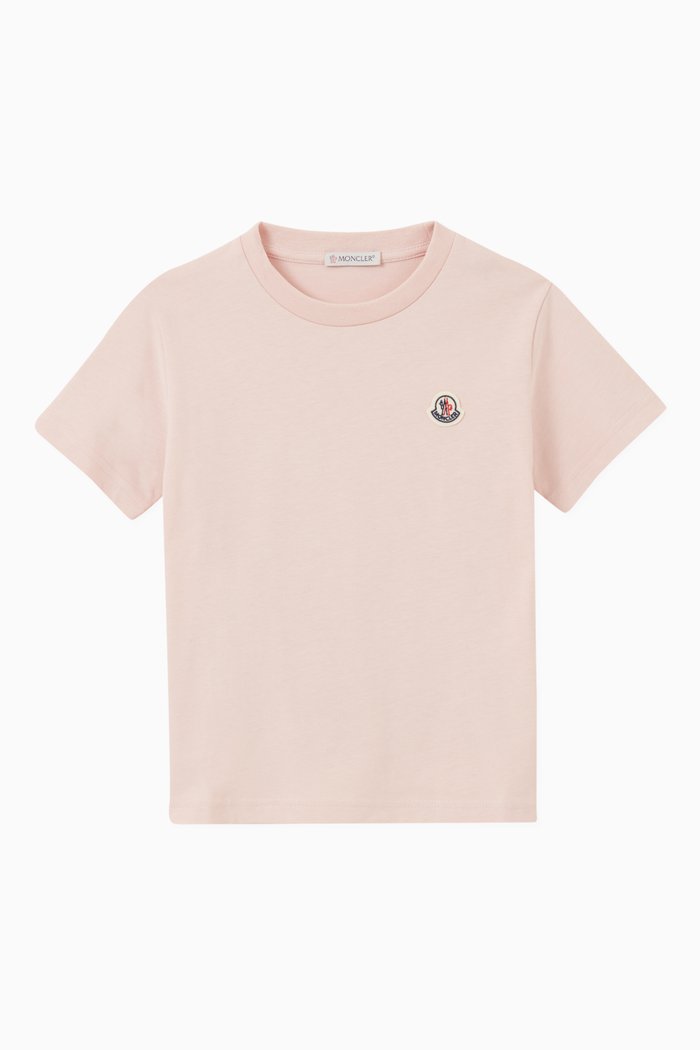 Logo Badge T-shirt in Jersey, Pink