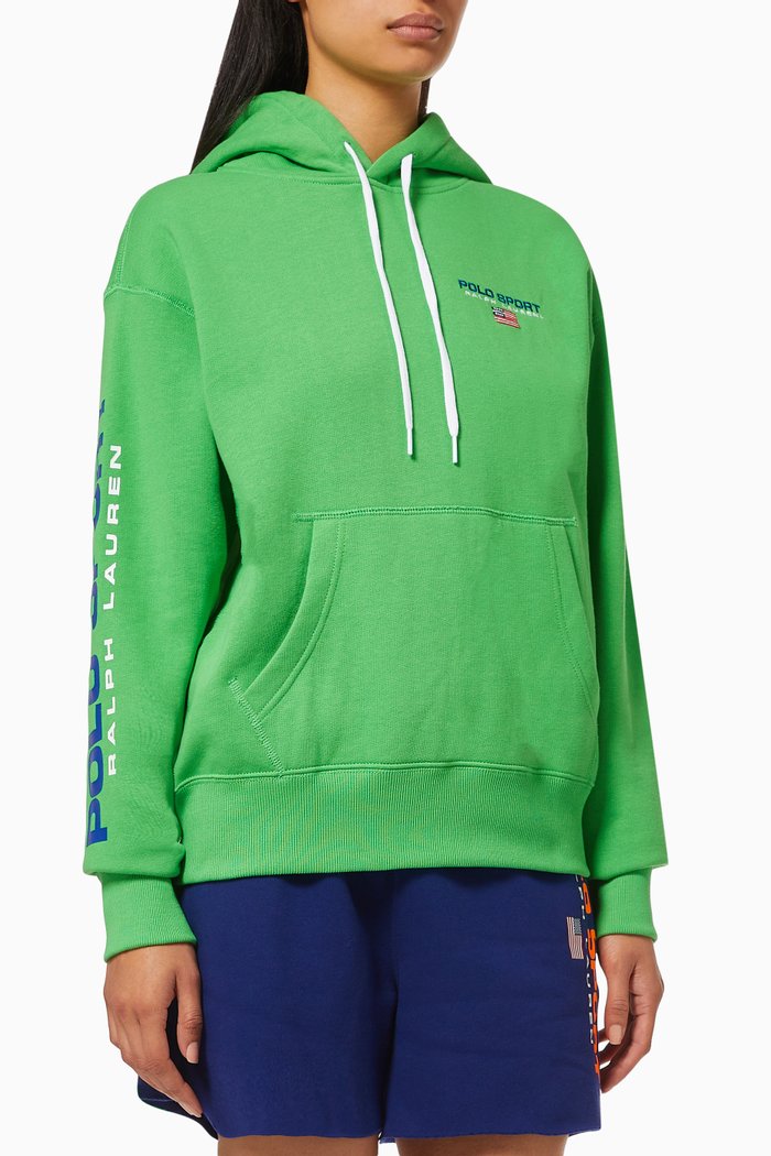 

Polo Sport Logo Fleece Hoodie, Green