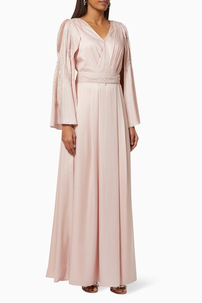 

Beaded Dress in Silk, Pink