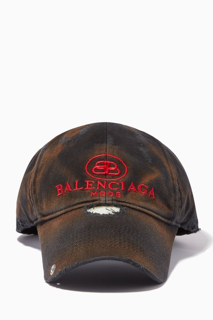 

BB Mode Destroyed Piercing Cap in Cotton, Black