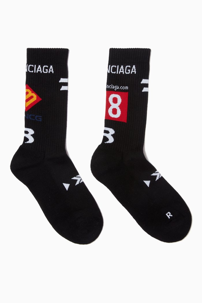 

Gamer Tennis Socks in Sponge Knit, Black