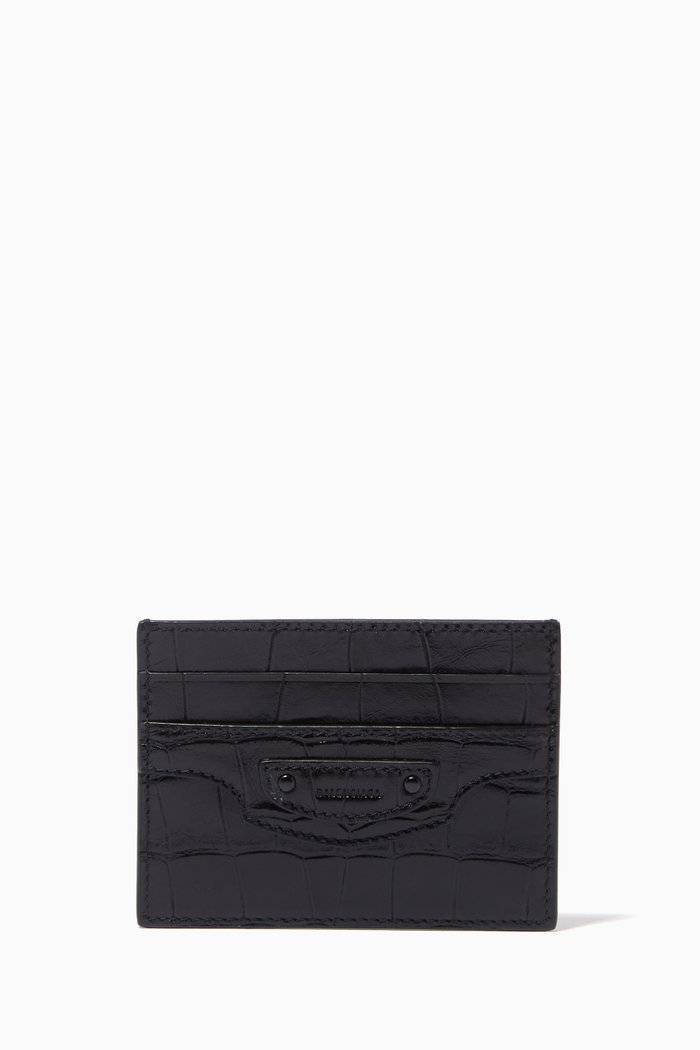 

Neo Classic Cardholder in Croc-Embossed Calfskin, Black