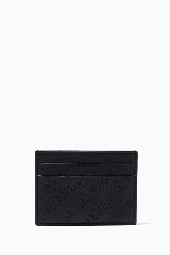 

Cash Cardholder in Logo-perforated Grained Calfskin, Black