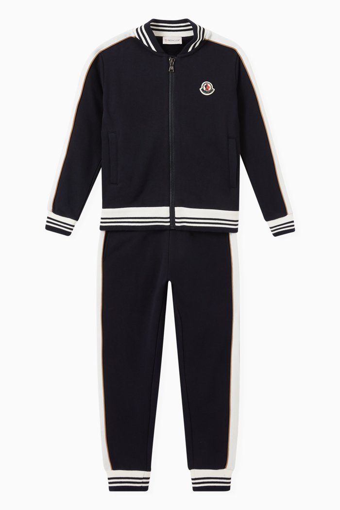 Tracksuit Jacket & Pants in Cotton Fleece, Blue
