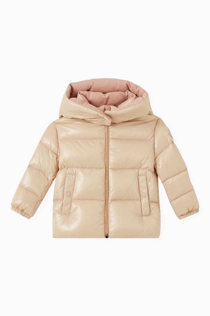 

Selen Hooded Jacket in Quilted Down Nylon, Pink