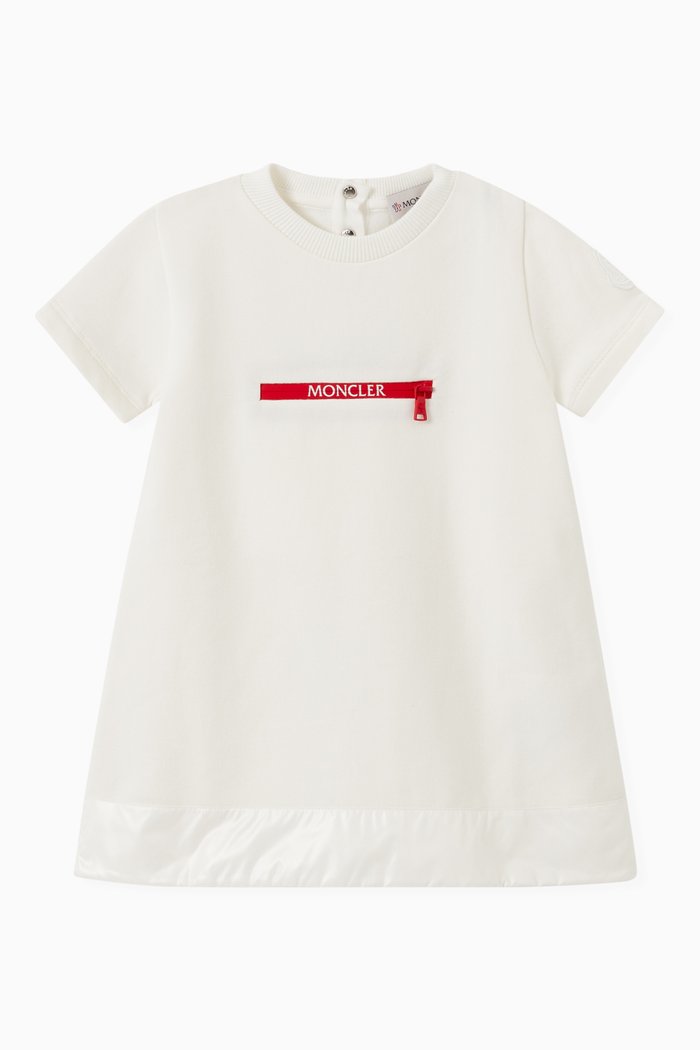 

Logo Print Dress in Cotton, Neutral