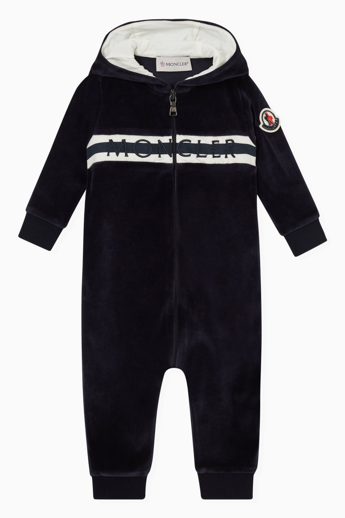 

Logo Band Babysuit in Cotton, Blue